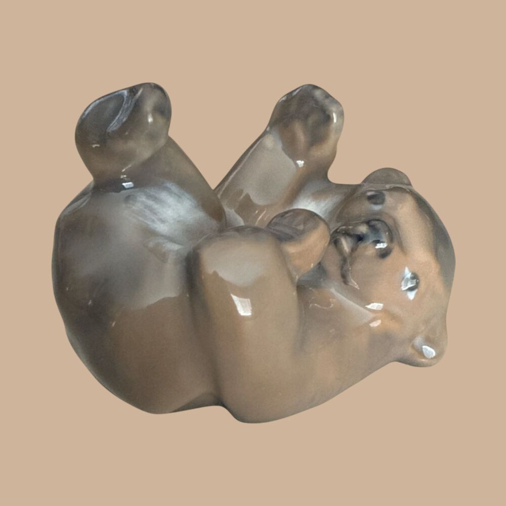 Royal Copenhagen 1124 Playful Bear Cub Figurine Denmark Porcelain Miniature